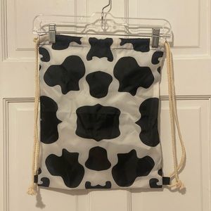Cow print drawstring backpack